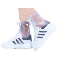 防水防雨鞋套加厚耐磨防滑底男女鞋套 学生下雨天鞋套儿童雨鞋套 A5磨砂白 成人L[39-40码鞋]