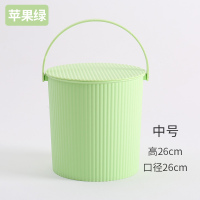 大号加厚塑料手提洗澡桶可坐钓鱼多用收纳储物洗车带盖凳|苹果绿(中号)