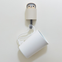 漱口杯可爱学生情侣创意松鼠刷牙杯子家用女生洗漱杯水杯简约网红|[白蓝松鼠杯+灰色松鼠挂钩]网红套装