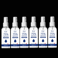 酒精75度家用消毒液衣物车内医用水免洗手洗便携喷雾乙醇批发 [便携装100毫升/瓶]-6瓶装