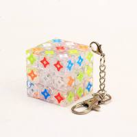 三阶小魔方迷你钥匙扣挂件3cm顺滑透明夜光彩色小号袖珍益智玩具 星星透明款