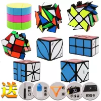 异形魔方套装全套 金字塔镜面粽子斜转枫叶风火轮齿轮SQ1五魔方 异形8件套 送包+书