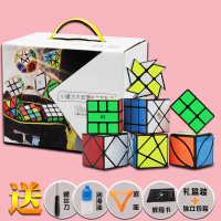 异形魔方套装全套 金字塔镜面粽子斜转枫叶风火轮齿轮SQ1五魔方 异形7件套礼盒 送书无包