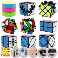 异形魔方套装全套 金字塔镜面粽子斜转枫叶风火轮齿轮SQ1五魔方 异形9件套A 送包+书