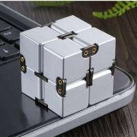 美国infinitycube无限魔方上课无聊减压解压神器合金方块手指玩具 高端实心合金款银色