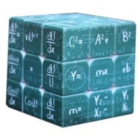 diy来图定制数学化学公式智力开发速拧竞速魔方UV打印三阶魔方 数学魔方-绿底