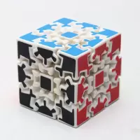 齿轮魔方三阶 异形3阶魔方 九齿连动专业比赛用灵活顺滑益智玩具 三阶齿轮 白底