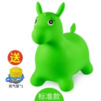 儿童充气玩具音乐跳跳马户外加大加厚户外骑马坐骑小马宝宝跳跳马 绿色标准款(只送充气泵)