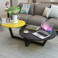 北欧茶几钢化小户型客厅创意圆茶桌边几简约小餐桌F2