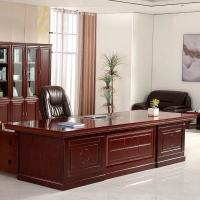办公桌烤漆老板桌实木大班台大气总裁桌单人主管经理办公桌椅组合