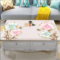 软玻璃印花桌布防水防油防烫客厅办公茶几餐桌电视床头柜防尘垫罩