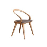 北欧实木餐椅飘带靠背椅简约现代轻奢网红ins扶手椅书桌椅子家用