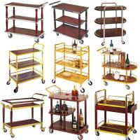 不锈钢餐车实木小推车移动厨房茶水车商用餐厅酒店三层推车酒水车