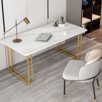 可定制北欧岩板电脑桌台式现代简约办公桌极简家用大理石轻奢书桌