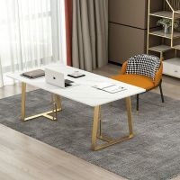 意式轻奢岩板电脑桌椅办公书桌现代简约设计师家用书房卧室写字台