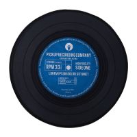 黑胶唱片书桌电脑椅地垫吊篮圆形地垫地毯客厅茶几垫儿童防滑脚垫|黑胶唱片_蓝色 直径200cm