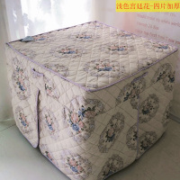 正方形棉防水防油防尘套烤火罩烤火pu皮罩取暖器电炉罩桌子罩套|浅色宫廷花--四片 宽75*75高65(配防水皮罩)