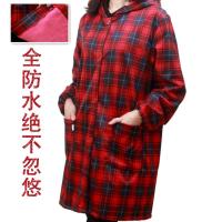 厂家全防水加厚围裙长袖加绒男女成人羽绒服罩衣洗工作服纽扣厨房