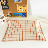 笔记本电脑15.6寸可爱ins风格子防尘布北欧防尘布盖布14寸|卡其橙中格 17英寸以下