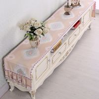 鞋柜盖巾电视柜欧式电视柜盖布茶几罩桌布布艺电视柜罩盖布|一见钟情咖色 40*280/适合柜长220-245