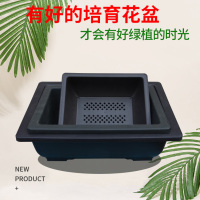 塑料仿紫砂多肉盆长方形加厚磨砂生石花播种育苗盆棕色可配托盘