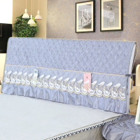 保护套布艺床头罩欧式韩式1.5m床1.8m床公主风床头套软包|灰色半包绑带床头罩 宽2米