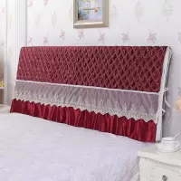 保护套布艺床头罩欧式韩式1.5m床1.8m床公主风床头套软包|红色半包绑带床头罩 宽1.2米