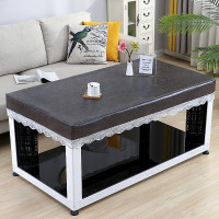 皮罩茶几电暖炉罩桌面防水pu电炉桌子皮套取暖器防油烤火被|烟灰色 70*125cm皮罩