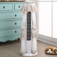 电风扇罩子落地扇防尘套塔扇蕾丝布艺圆柱形风扇保护罩|婉颜灰开机不取 高度110厘米直径18厘米(适用于
