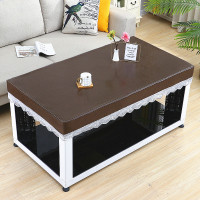 皮罩茶几电暖炉罩桌面防水pu电炉桌子皮套取暖器防油烤火被|咖啡色 100*100cm皮罩