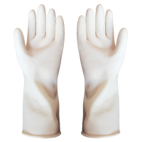5双装 牛筋乳胶手套家务厨房洗碗洗衣防水橡胶加厚胶皮手套|[5双装白色]105克加厚型 L