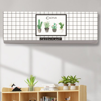 3p现代布艺2匹美的现代卧室全包空调罩套格力海尔挂式挂机|全包防尘--格子仙人掌 1P80*20*27cm(2件元)