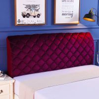 加厚实木保护套1.5m床床头罩床头套简约夹棉弹力软包1.8m床|荷兰绒加厚-深紫 床头长度1.2米