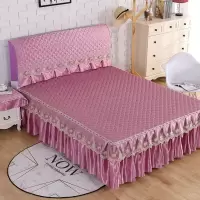 保护套床笠床裙床罩床套床头罩床头靠垫床罩单件|花仙子紫色 单品1.8弹力床头罩