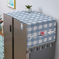 欧式冰箱双开门单开门冰箱网红款收纳袋式布盖巾冰箱盖布|字母方块-蓝 双开门180*65