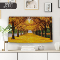 罩子布艺液晶电视套55英寸曲面电视机65盖电脑开机不取挂式|活力桔色秋天 32英寸