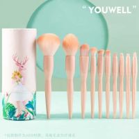 工具化妆刷全套美妆刷子套装眼影散粉腮红粉底刷唇刷眉|[品质升级]10支小暖阳化妆刷+鹿刷桶+送1支马毛眼影刷 小马毛