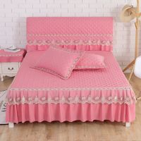 保护套床笠床裙床罩床套床头罩床头靠垫床罩单件|国色天香粉色 单品1.8弹力床头罩