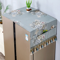 上的罩子遮盖帘垫子盖布欧式双开门布顶单双门冰箱盖巾轻奢|淡雅-蓝色 单开门55*140