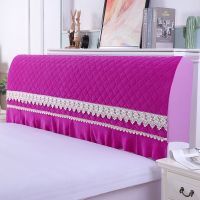 -高档真丝弹力水晶绒全包床罩夹棉加厚四季床头防尘套|单面水晶绒超柔-紫色 2.0米(高75)