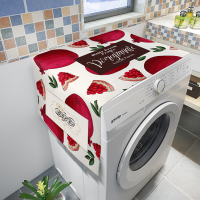 防尘布冰箱卡通遮盖保护罩防水滚筒式kt猫洗衣机洗衣机盖布|酒红色红石榴 65CMx170CM防水防油