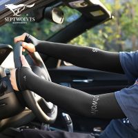 冰袖男防晒袖冰丝透气防紫外线夏季户外旅行骑车薄款袖套女|款式二黑色[可套拇指] L