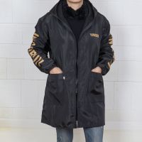 防油长袖工作服厨房加绒罩衣秋冬季连帽时尚围裙防水成人男女