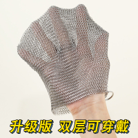 洗锅网钢丝球不掉丝洗碗清洁球刷锅神器家用清洁去污厨房不锈钢|升级款:XL码-适合手掌长19cm以上双层设计可穿戴