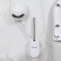 带盖厕所马桶刷子卫浴清洁壁挂式免卫生间打孔百搭组合套装|马桶刷+纸巾盒(白色套)