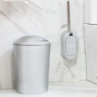 带盖厕所马桶刷子卫浴清洁壁挂式免卫生间打孔百搭组合套装|马桶刷+小号(银色套)