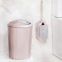 带盖厕所马桶刷子卫浴清洁壁挂式免卫生间打孔百搭组合套装|马桶刷+大号(玫瑰金套)