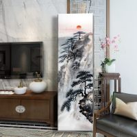 布艺水墨立式空调套格力美的方形柜机空调罩办公室柜式|紫气东来 单面花色3匹:高175*宽53*厚33cm