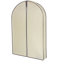 立体挂衣袋无纺布貂皮大衣不压毛衣服罩羊绒皮草罩皮草透气|米色立体(无视窗 110*60*10cm立体款