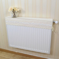 熏黑装饰罩暖气片罩防布艺/蕾丝暖气套老式铁暖气罩|米白色纯棉帆布 长120厚10(右开口)